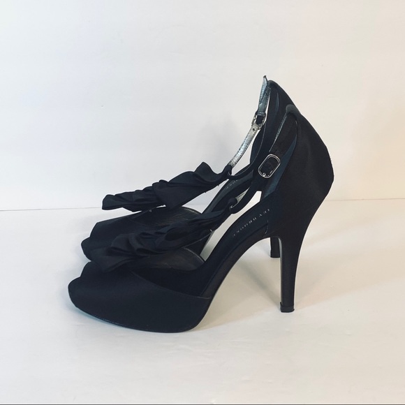 Audrey Brook | Estella Black Satin Peep To… - Picture 10 of 14